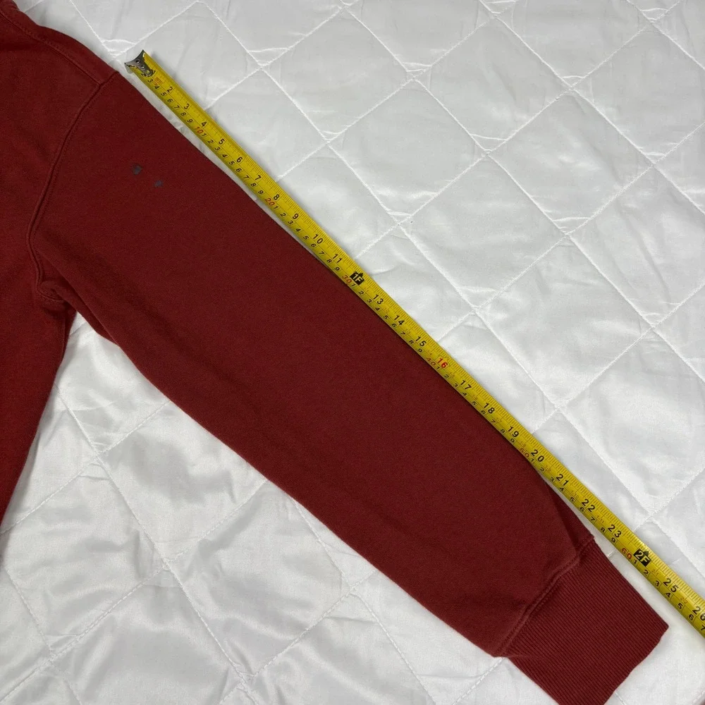 The North Face Bear Graphic Hoodie Mens M Rust Red Pullover Sweatshirt